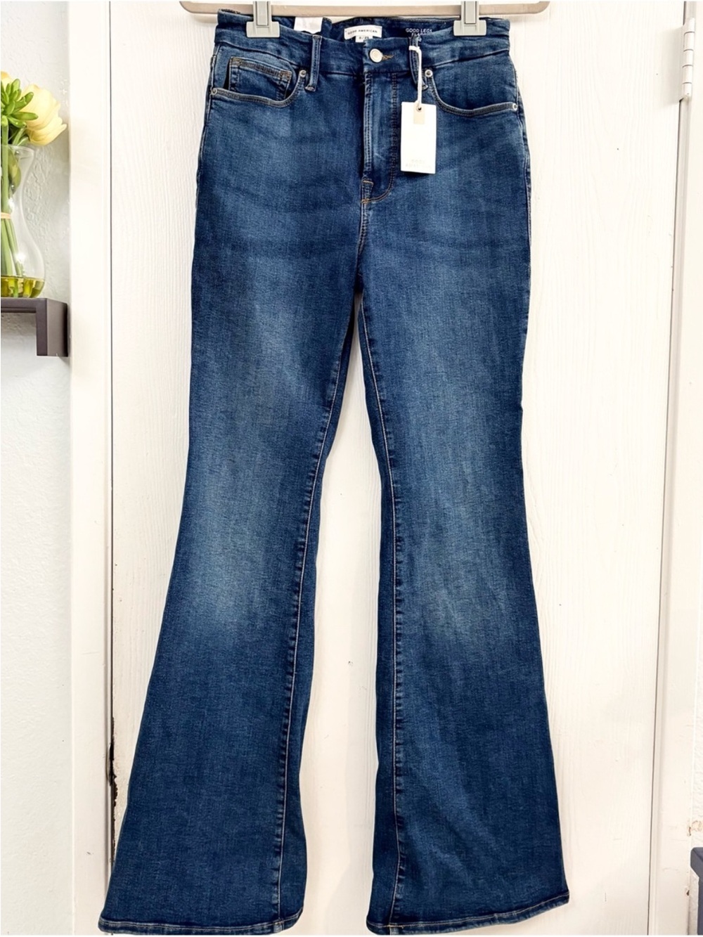 Good American Dark Blue Flare Jeans Size 8/29